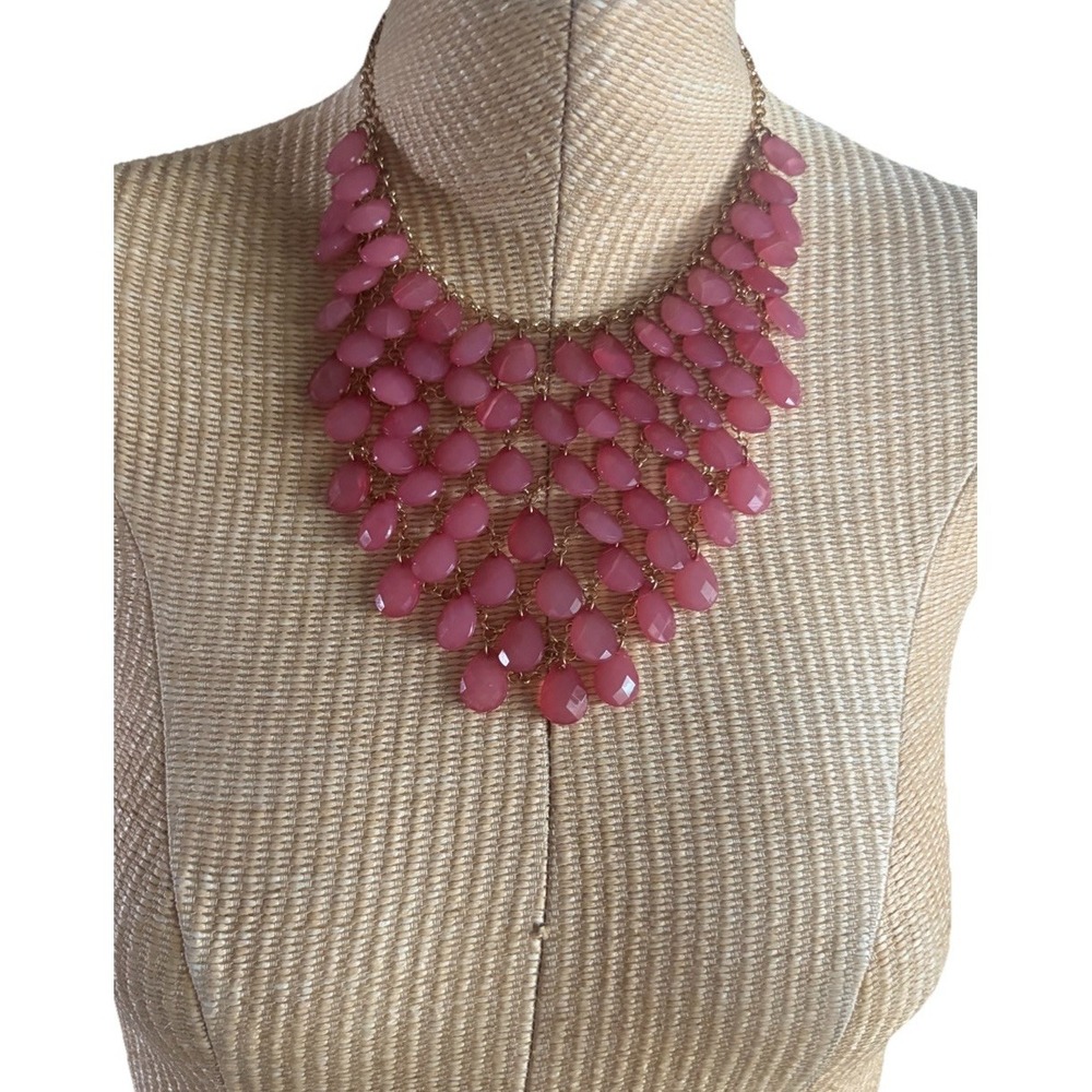 Vintage Gold Tone Floral Bib Necklace Rhinestone Flower Statement Boho Y2K 90s
